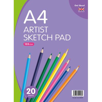 A4 20pk Artist Sketch Pad Sheets 10s