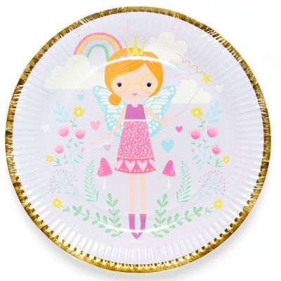 23cm Fairy Princess Plates (pack quantity 8)