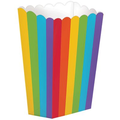 Small Rainbow Popcorn Boxes (pack quantity 5)
