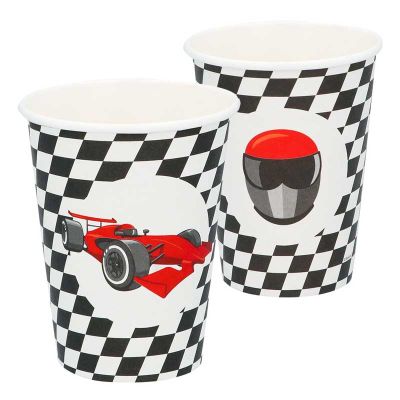 Chequered Flag Racing Paper Cups (pack quantity 10)