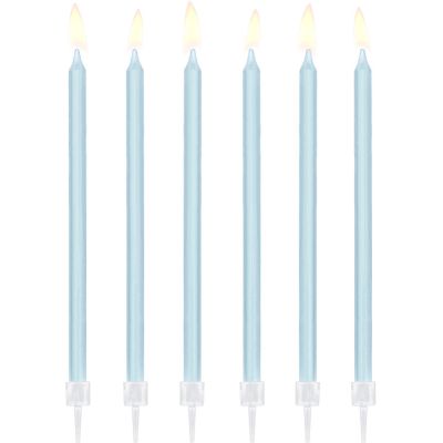 14cm Plain Light Blue Birthday Candles (pack quantity 12)