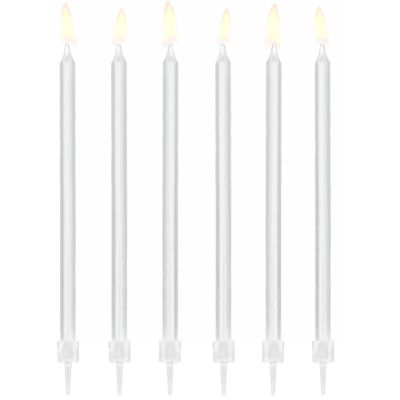 14cm Plain White Birthday Candles (pack quantity 12)