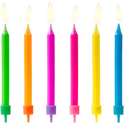 6.5cm Colourful Mix Birthday Candles (pack quantity 6)