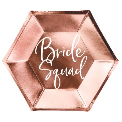 23cm Rose Gold Bride Squad Plates (pack quantity 6)