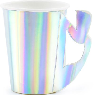 220ml Iridescent Mermaid Paper Cups (pack quantity 6)