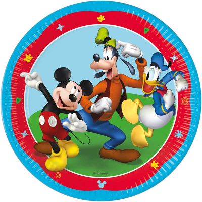 23cm Mickey Rock The House Plates (pack quantity 8)