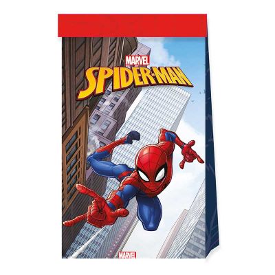 Spiderman Crime Fighter Paper Bags (pack quantity 4)