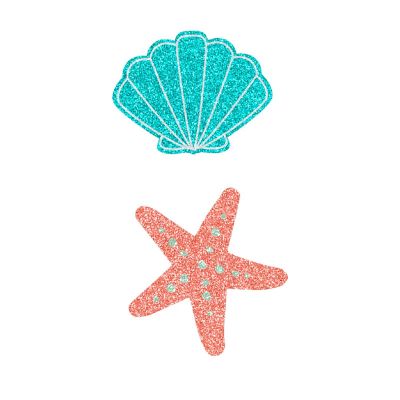 Mermaid Tale Shell Face Sticker (pack quantity 4)