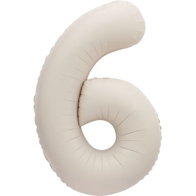 34 Inch Matte Nude Number 6 Foil Balloon