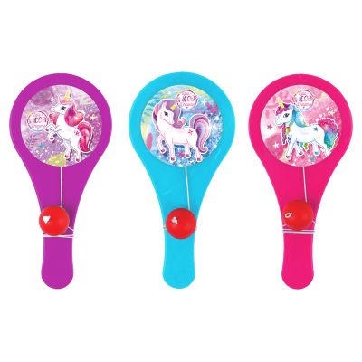 12cm Unicorn Paddle Bat And Ball 96s
