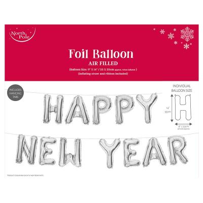New Years Eve Silver Foil Balloon Kit