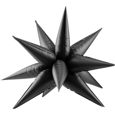 38 Inch 3d Black Matte Foil Balloon Star