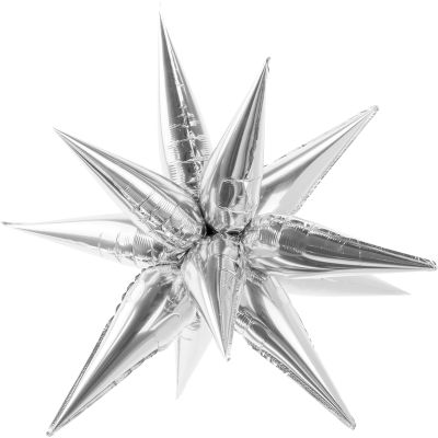 28 Inch 3d Silver Glossy Foil Balloon Star