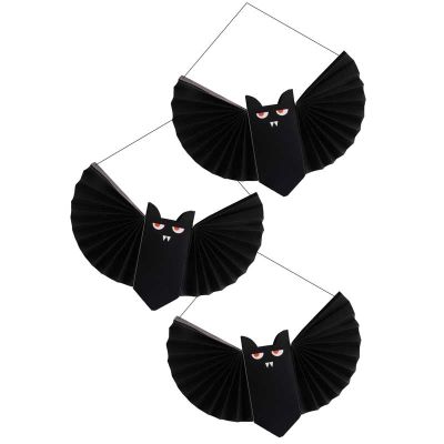 Halloween Paper Bat Decorations (pack quantity 3)