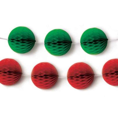 Xmas Honeycomb Garland Paper Decorations (pack quantity 2)