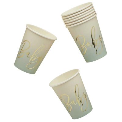 Neutral 'baby' Paper Cups (pack quantity 8)