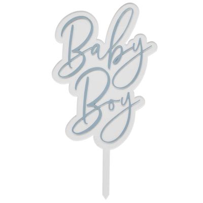 Blue 'baby Boy' Acrylic Cake Topper