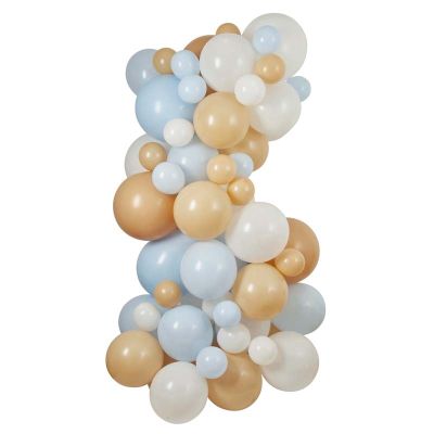 63pc Blue & Cream Balloon Arch