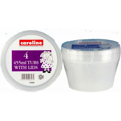  455ml Tubs With Lids (pack quantity 4) 