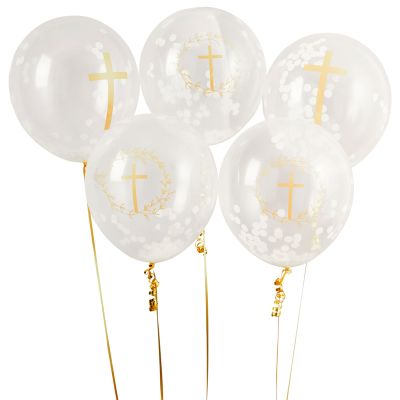 Cross Confetti Balloons (pack quantity 5)