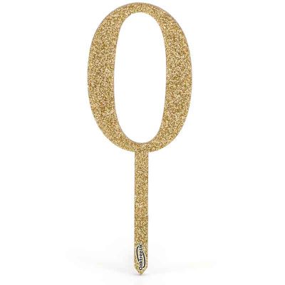 No.0 Acrylic Sparkling Fizz Gold Cake Topper