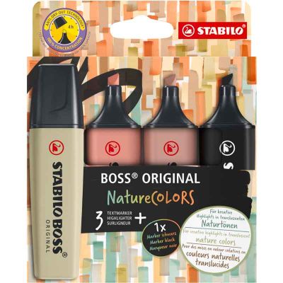 Assorted Nature Colours Stabilo Boss Original Highlighters (pack quantity 4)
