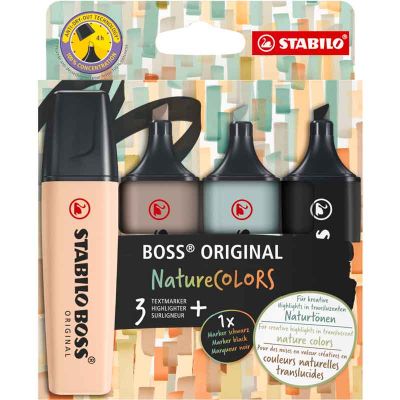 Assorted Nature Colours Stabilo Boss Original Highlighters (pack quantity 4)