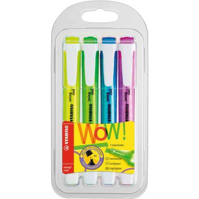 Assorted Colours Stabilo Swing Cool Highlighters (pack quantity 4)