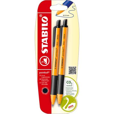 Black Stabilo Pointball Pen (pack quantity 2)