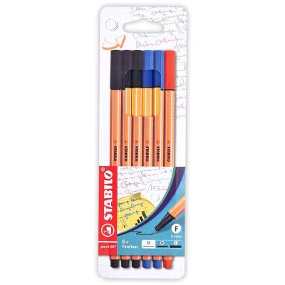 Assorted Stabilo Point 88 Fineliners (pack quantity 6)