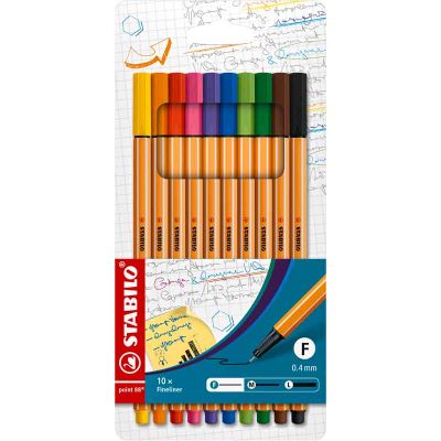 Assorted Colours Stabilo Point 88 Fineliners (pack quantity 10)