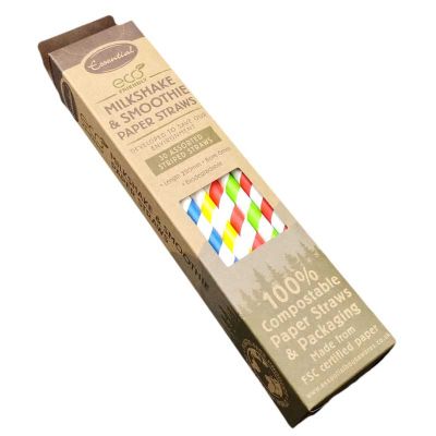 Assorted Paper Milk Shake Straws (pack quantity 30)