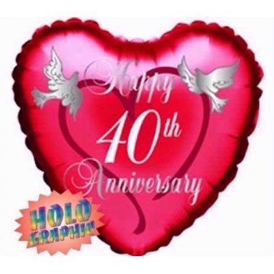 18 Inch Ruby Anniversary Foil Balloon