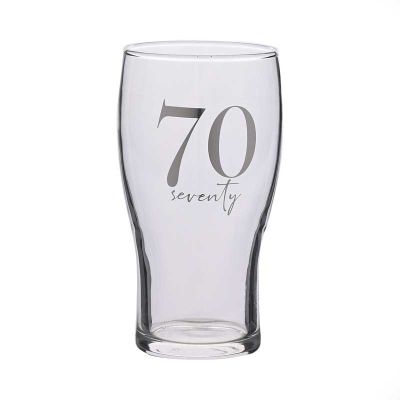 70th Birthday Beer Glass