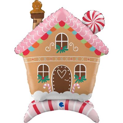 40 Inch Gingerbread House Standups Air Fill Foil Balloon