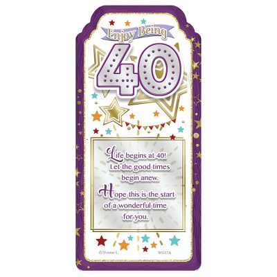 Word Gallery Enjoy Being 40 Ceramic Plaque