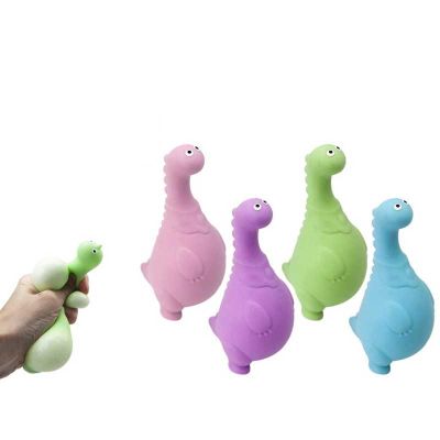 12.5cm 4assorted Pastel Long Neck Squishy Dino 12s