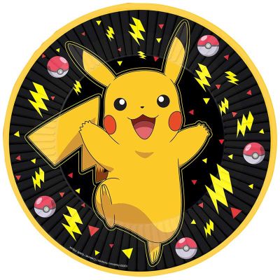 23cm Pokemon Paper Plates (pack quantity 8)