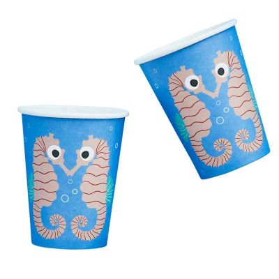 Seahorse Paper Cups (pack quantity 8)