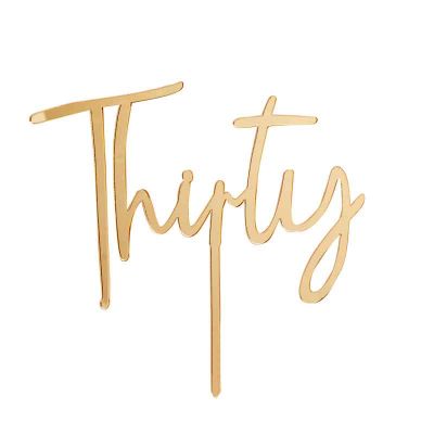 Gold 'thirty' Acrylic Cake Topper