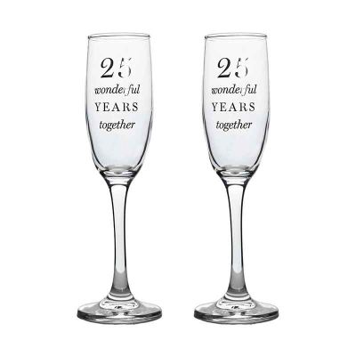 2pc 25th Anniversary Amore Champagne Flutes