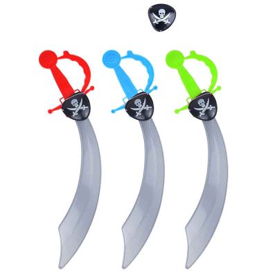 2pc 3assorted Pirate Sword With Eyepatch Set