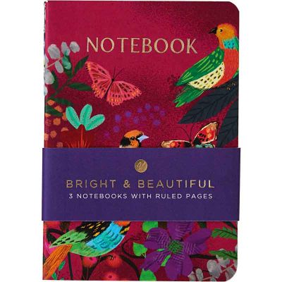 A6 Bright & Beautiful Notebooks (pack quantity 3)