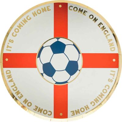Come On England Foiled Paper Plates (pack quantity 8)