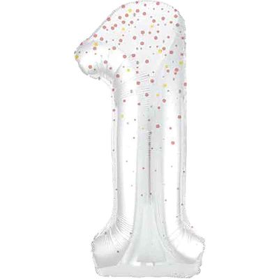34 Inch Glitz Rose Gold Number 1 Foil Balloon