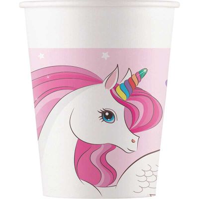 200ml Unicorn Rainbow Colors Paper Cups (pack quantity 8)