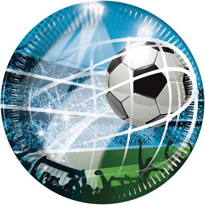 23cm Soccer Fans Paper Plates (pack quantity 8)