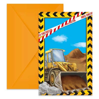 Construction Invitations (pack quantity 6)