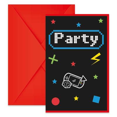 Gaming Party Invitations (pack quantity 6)