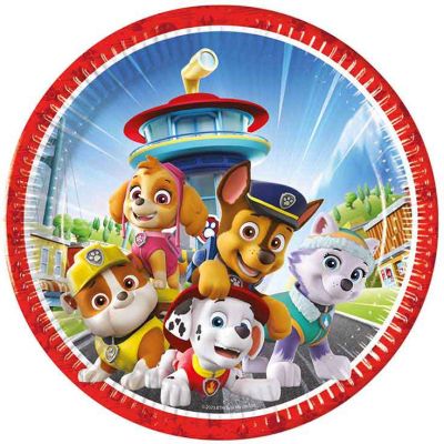 23cm Paw Patrol Rescue Heroes Paper Plates (pack quantity 8)